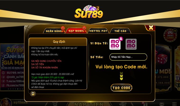 Các hình thức nạp Su789 khác cần biết!